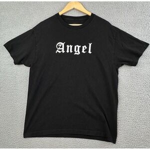 J. Galt Shirt Adult One Size Black Short Sleeve Tee Cotton Angel Wings